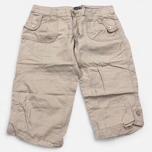 BeBop Tan Cargo Shorts with Knee-Length Design
